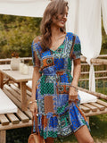Contrasting color dress Aosig