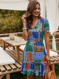 Contrasting color dress Aosig