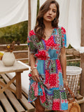Contrasting color dress Aosig