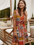 Contrasting color dress Aosig