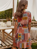 Contrasting color dress Aosig