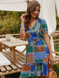 Contrasting color dress Aosig