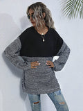 Crew Neck Knit Sweater Aosig