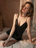 Deep V Solid Color Women's Pajamas Aosig
