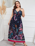 Deep V-neck Waist Slimming Long Dresses Aosig