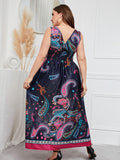 Deep V-neck Waist Slimming Long Dresses Aosig