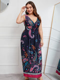 Deep V-neck Waist Slimming Long Dresses Aosig