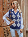 Diamond V-neck Sweater Vest Aosig