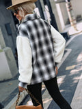 Double-sided Velvet Plaid Stitched Lapel Plush Coat Aosig