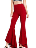 Elastic High-waist Fashion Flared Trousers Aosig