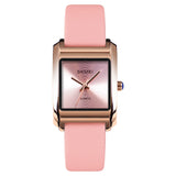 Elegance Leather Belt Girl Watch with Waterproof Aosig