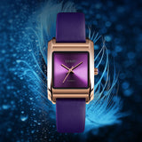 Elegance Leather Belt Girl Watch with Waterproof Aosig