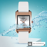 Elegance Leather Belt Girl Watch with Waterproof Aosig