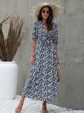 Elegant And Elegant Knotted Print Dress Aosig