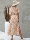 Elegant And Elegant Knotted Print Dress Aosig