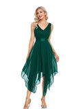 Elegant V-neck Gauze Cocktail Dress Aosig