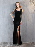 Elegant V-neck evening dress Aosig