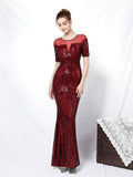 Elegant long mid sleeve evening dress Aosig