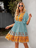 Fashionable Bohemian Print Dress Aosig