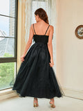 Feather Halter Gauze Evening Dress Aosig