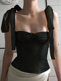 Fish Bone Waist Wrapped Chest Solid Color Small Vein Aosig