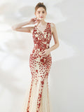 Fishtail Sequin long evening dress Aosig