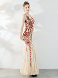 Fishtail Sequin long evening dress Aosig