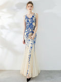 Fishtail Sequin long evening dress Aosig