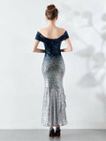 Gradient Beaded sexy evening dress Aosig