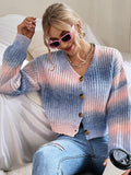 Gradient Color Short Sweater Aosig