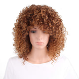 Gradient color small short curl  wig cover Aosig