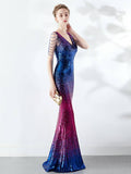 Gradient sexy evening dress Aosig