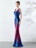 Gradient sexy evening dress Aosig