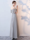 Grey Chiffon Evening Dress Bridesmaid Dress Aosig