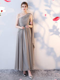 Grey Chiffon Evening Dress Bridesmaid Dress Aosig