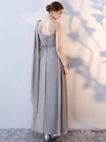 Grey Chiffon Evening Dress Bridesmaid Dress Aosig