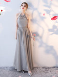 Grey Chiffon Evening Dress Bridesmaid Dress Aosig