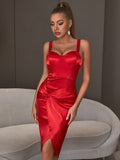 Halter And Slit Twist Prom Dress Cocktail Dress Aosig