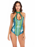 Halter One-piece Swimwear Aosig