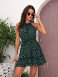 Halter Print Dress Aosig