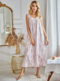 Halter Print Home Nightdress Aosig