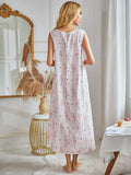 Halter Print Home Nightdress Aosig