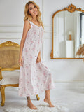 Halter Print Home Nightdress Aosig