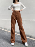 High Waist Casual Versatile Straight Jeans Aosig