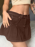 High Waist Hottie Short Denim Skirt Aosig