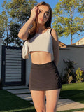 High Waist Lined Sexy Hip Skirt