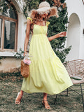 High Waist Sleeveless Long Swing Dress Aosig