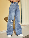 High Waist Slim Denim Trousers Aosig