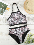 High-waisted Neckline Bikini Swimsuit Aosig