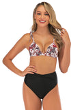 High-waisted Print Bikini Swimsuit Aosig